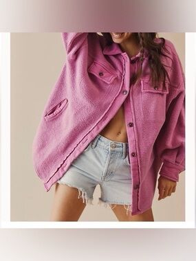 Free People Ruby Jacket Shacket in Pink Rose size XS